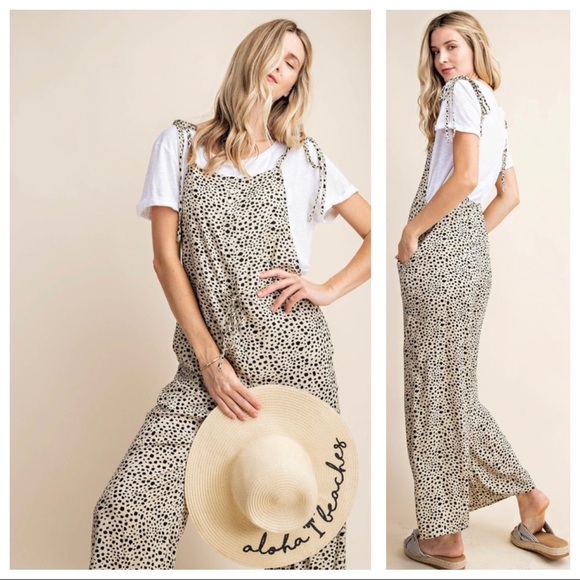 You’ve Been Spotted- Shoulder Tie Jumpsuit - Picture 2 of 6